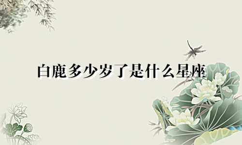 白鹿多少岁了是什么星座