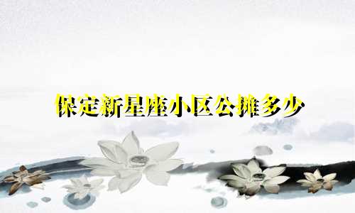 保定新星座小区公摊多少