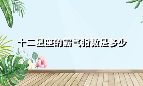 十二星座的霸气指数是多少