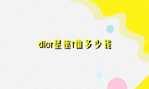 dior星座t恤多少钱
