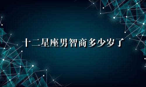 十二星座男智商多少岁了