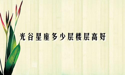 光谷星座多少层楼层高好