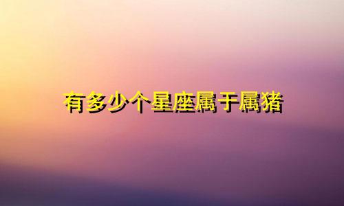 有多少个星座属于属猪