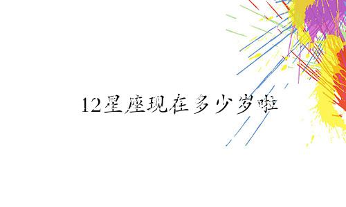 12星座现在多少岁啦