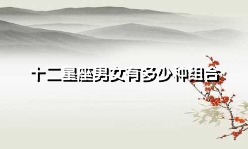 十二星座男女有多少种组合