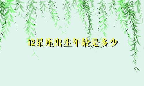 12星座出生年龄是多少