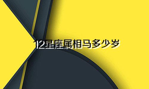 12星座属相马多少岁