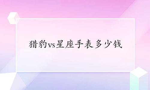 猎豹vs星座手表多少钱