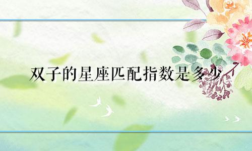 双子的星座匹配指数是多少