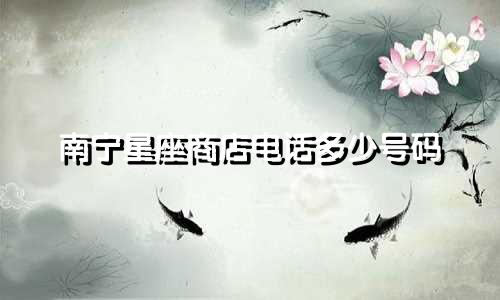 南宁星座商店电话多少号码
