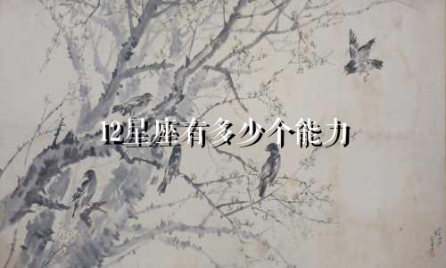 12星座有多少个能力