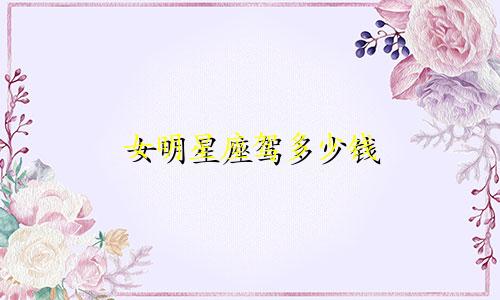 女明星座驾多少钱