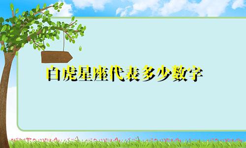 白虎星座代表多少数字