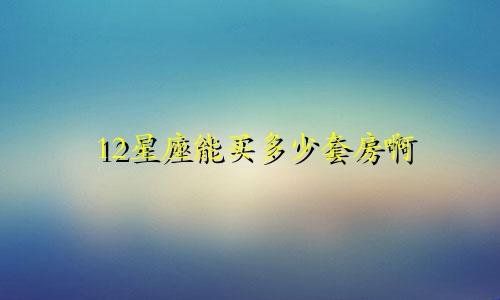 12星座能买多少套房啊