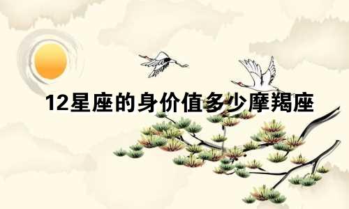12星座的身价值多少摩羯座