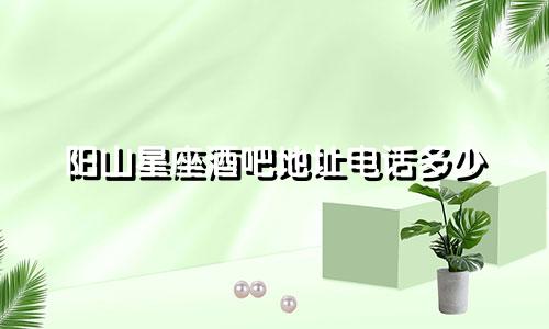 阳山星座酒吧地址电话多少