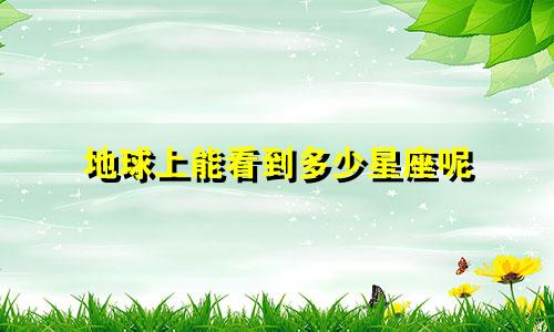 地球上能看到多少星座呢