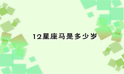 12星座马是多少岁