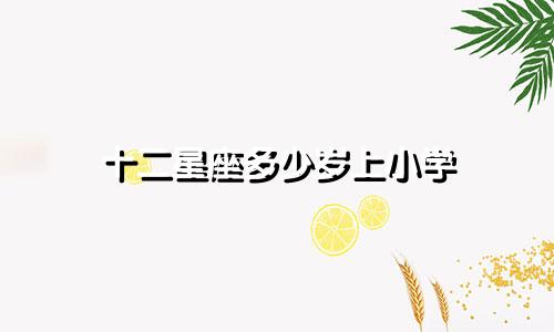十二星座多少岁上小学
