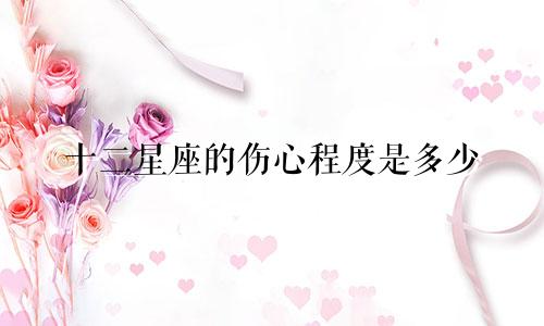 十二星座的伤心程度是多少