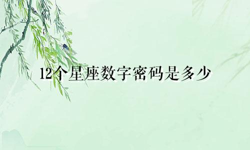 12个星座数字密码是多少