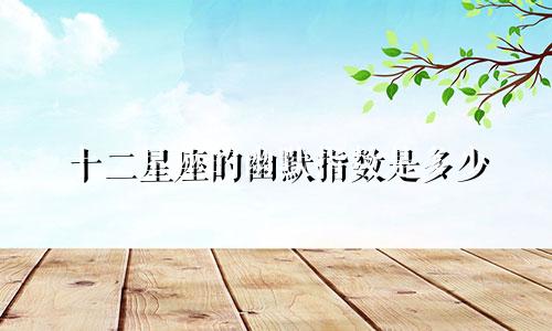 十二星座的幽默指数是多少