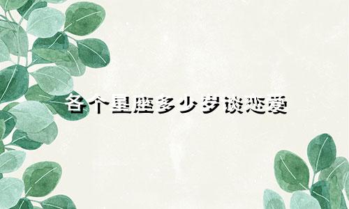 各个星座多少岁谈恋爱