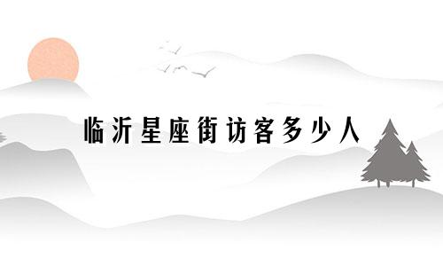 临沂星座街访客多少人