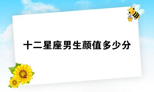 十二星座男生颜值多少分