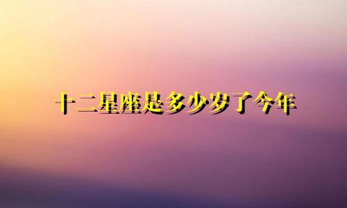 十二星座是多少岁了今年