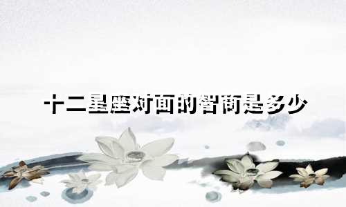 十二星座对面的智商是多少