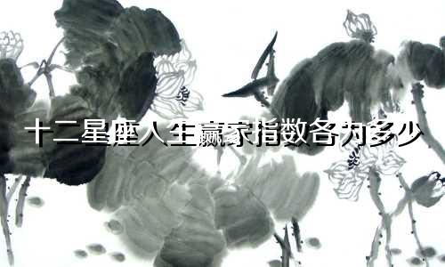十二星座人生赢家指数各为多少