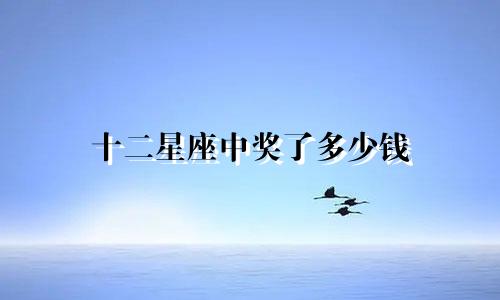 十二星座中奖了多少钱