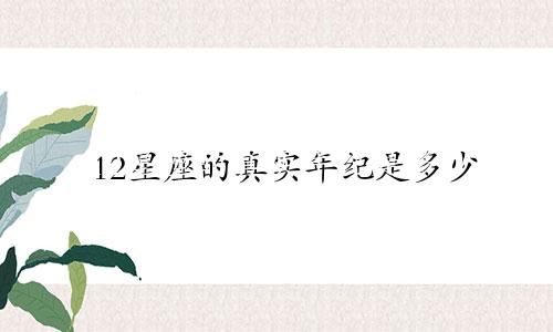 12星座的真实年纪是多少