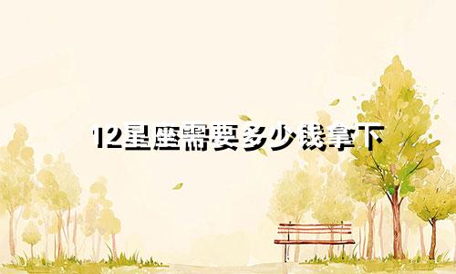12星座需要多少钱拿下
