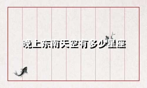 晚上东南天空有多少星座