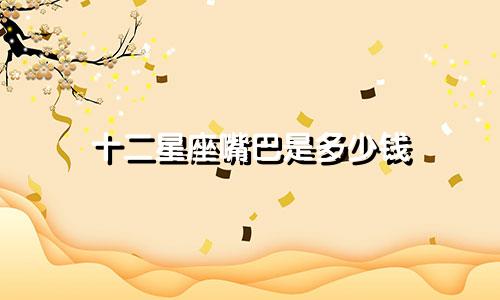 十二星座嘴巴是多少钱