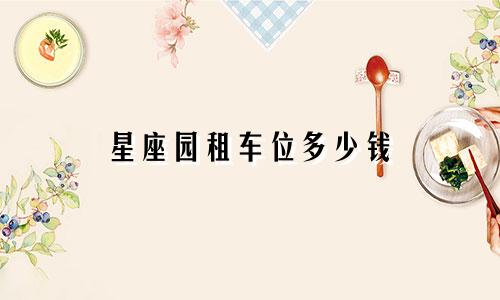 星座园租车位多少钱