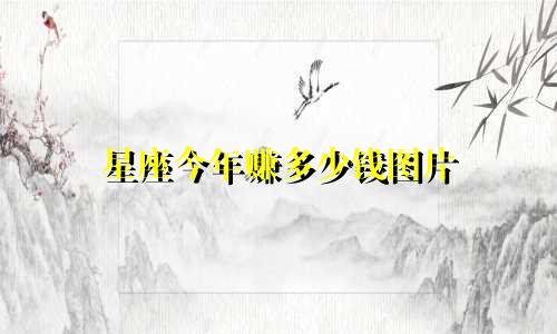 星座今年赚多少钱图片