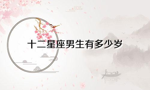 十二星座男生有多少岁