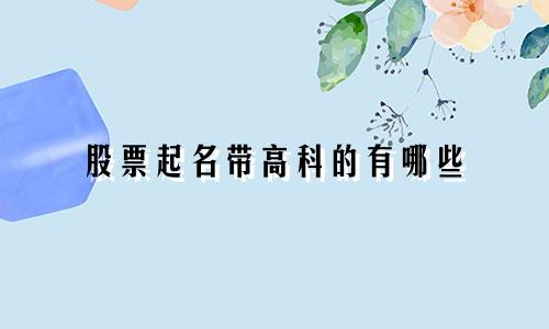 股票起名带高科的有哪些