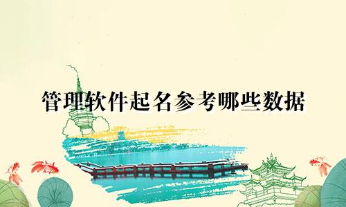 管理软件起名参考哪些数据