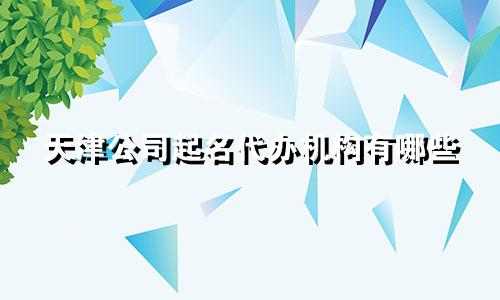 天津公司起名代办机构有哪些