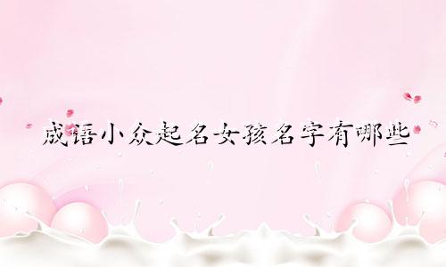成语小众起名女孩名字有哪些
