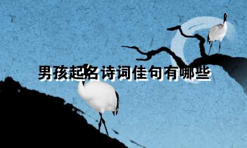 男孩起名诗词佳句有哪些