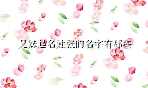 兄妹起名姓张的名字有哪些