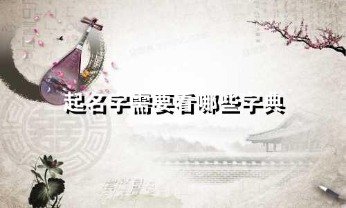 起名字需要看哪些字典
