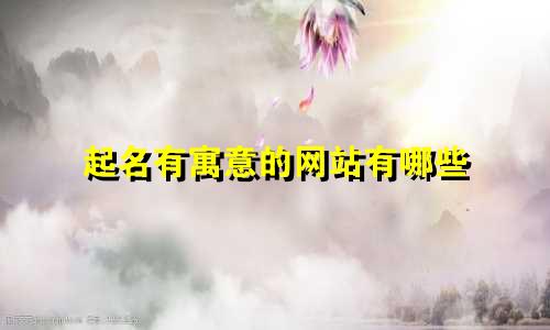 起名有寓意的网站有哪些