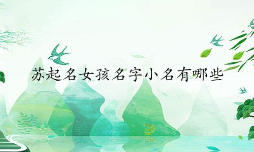 苏起名女孩名字小名有哪些