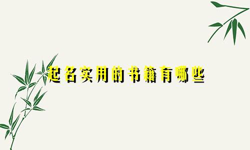 起名实用的书籍有哪些